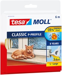 Tochtstrip Tesamoll P-profiel rubber 6mx9mm wit 1 Stuk