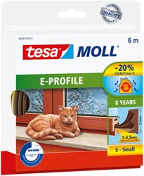 Tochtstrip tesamoll E-profiel zelfkl 6mx9mm bruin 1 Stuk