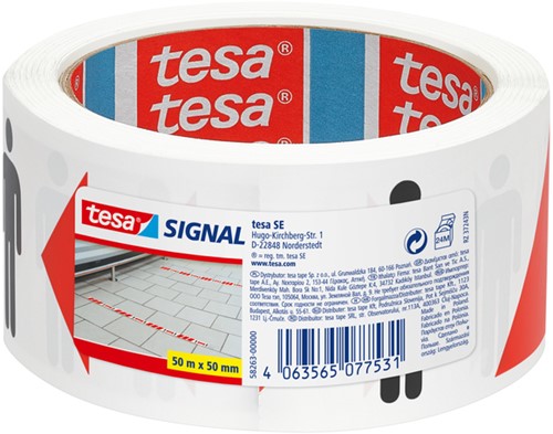 Vloermarkeringstape tesa afstand 50mx50mm rd wt 1 Rol-2