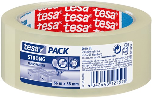 Verpakkingstape tesapack Strong 66mx38mm tr 1 Rol