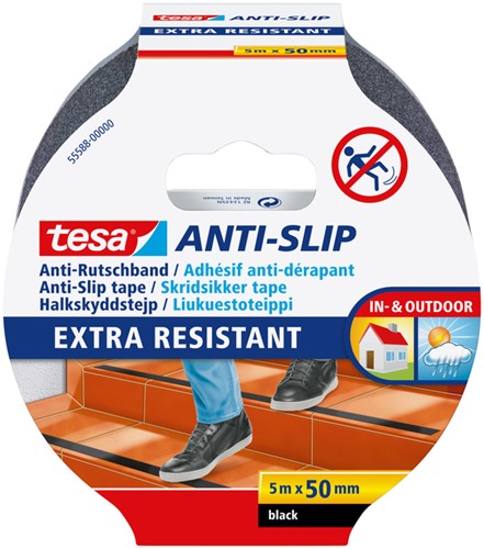 Anti-slip tape tesa 5mx50mm zwart 1 Rol