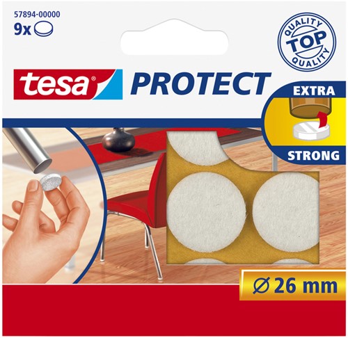 Beschermvilt tesa anti-kras Ø26mm wit 12st 1 Stuk