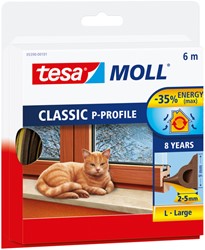 Tochtstrip Tesamoll P-profiel rubber 6mx9mm bruin 1 Stuk