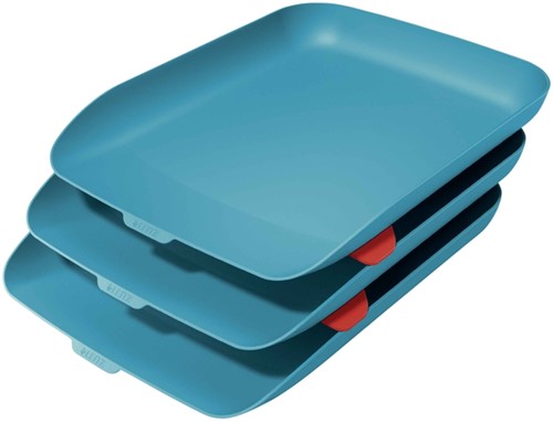 Brievenbak Leitz Cosy set van 3 A4 blauw 3 Stuk