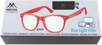 Bril Montana +0.00dtp blue light filter rood 1 Stuk-2