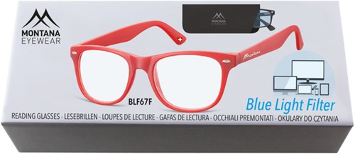 Leesbril Montana blue light filter +3.00dpt rood 1 Stuk-2