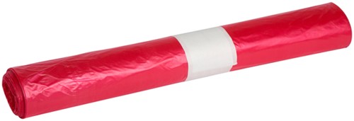 Afvalzak Powersterko HDPE T25 70x110cm 120L rood 20 Zak