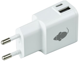 Oplader greenmouse USB CA duo 2.4A wit 1 Stuk