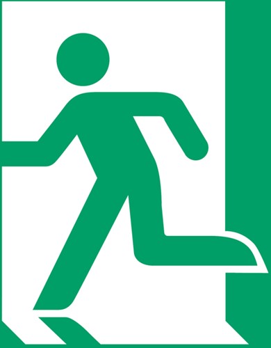 Pictogram Djois Nooduitgang links 200x200mm gn 1 Stuk