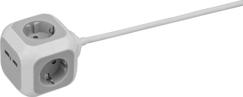 Stekkerblok Brennenstuhl 4vdig 140cm wit/grijs 1 Stuk-1