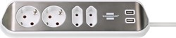 Stekkerdoos Brennenstuhl Estilo 4vdig USB 2m wit 1 Stuk