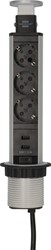 Stekkerdoos Brennenstuhl toren 3vdig USB 2m zw/zi 1 Stuk