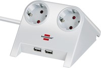 Stekkerdoos Brennenstuhl 2vdig USB 1.8m wit 1 Stuk