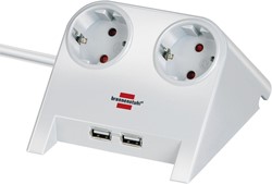 Stekkerdoos Brennenstuhl 2vdig USB 1.8m wit 1 Stuk
