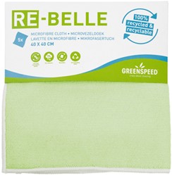 Microvezeldoek Re-belle 40x40cm groen 5 Stuk