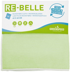 Microvezeldoek Re-belle 40x40cm groen 5 Stuk