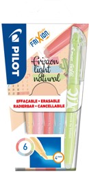 Markeerstift PILOT friXion naturel assorti 6 Stuk