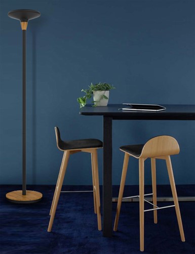 Vloerlamp Unilux Baly led bamboe zwart 1 Stuk-1