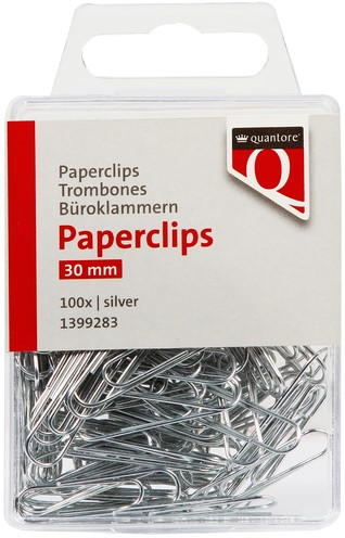 Paperclip Quantore 30mm rond zilver 100 stuks 100 Stuk