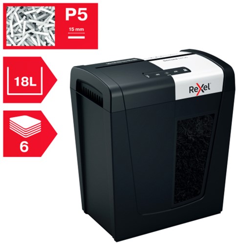 Papiervernietiger Rexel Secure MC6 P5 2x15mm 1 Stuk-1