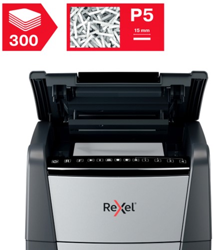 Papiervernietiger Rexel Optimum Auto 300M 2x15mm 1 Stuk-5