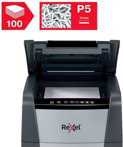 Papiervernietiger Rexel Optimum Auto 100M 2x15mm 1 Stuk-2