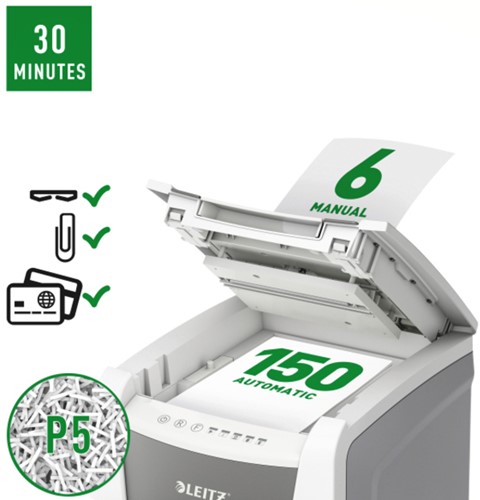 Papiervernietiger Leitz IQ Auto Office 150 2x15mm 1 Stuk-2