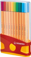 Fineliner STABILO point 88/20 etui gl/rd F assorti 20 Stuk-1