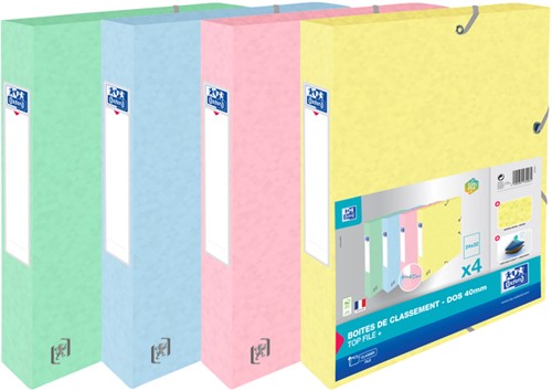 Elastobox Oxford Top File+ A4 40mm assorti pak 4 4 Stuk