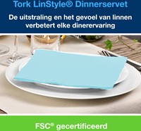 Dinerservet Tork Linstyle Premium 50 vel aquablauw 50 Vel-2