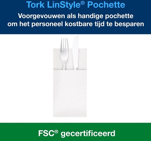 Pochette Tork Linstyle Premium 1laags wit 50 Stuk-2