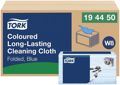 Reinigingsdoek Tork W8 Premium 1laags blauw 40 Vel-5