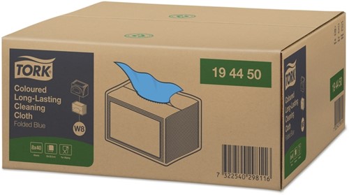 Reinigingsdoek Tork W8 Premium 1laags blauw 40 Vel-6