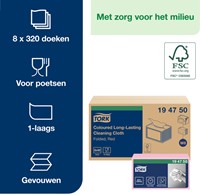 Reinigingsdoek Tork W8 Premium 1laags rood 40 Vel-3