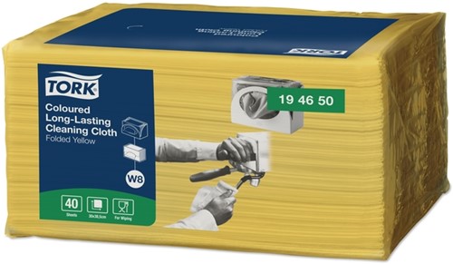 Reinigingsdoek Tork W8 Premium 1laags geel 40 Vel