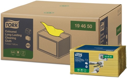 Reinigingsdoek Tork W8 Premium 1laags geel 40 Vel-4
