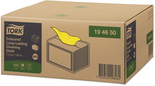 Reinigingsdoek Tork W8 Premium 1laags geel 40 Vel-5