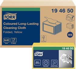 Reinigingsdoek Tork W8 Premium 1laags geel 40 Stuk