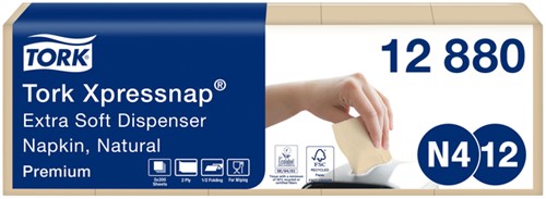 Servet Tork N4 Premium halvevouw 2laags naturel 1000 Stuk
