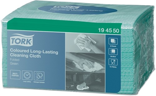 Reinigingsdoek Tork W8 Premium 1laags groen 40 Stuk