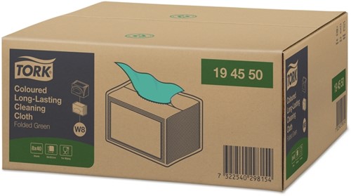 Reinigingsdoek Tork W8 Premium 1laags groen 40 Vel-5