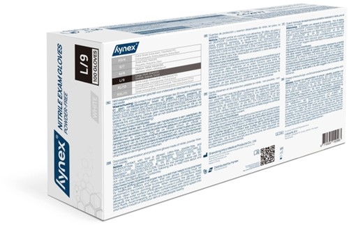 Handschoen Hynex nitril L wit 3.5g 100 stuks 100 Stuk-3