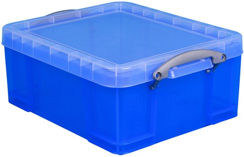 Opbergbox RU 18ltr 480x390x200mm transp blauw 1 Stuk