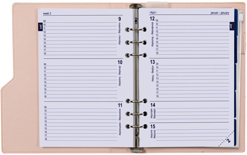 Organizer Kalpa A5 + ag25-26 7d/2p croco rose 1 Stuk-1