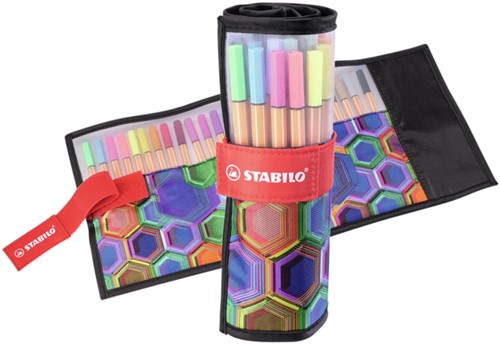 Fineliner STABILO point 88/25 etui zw F assorti 25 Stuk-2