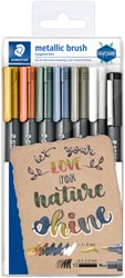 Brushpen Staedtler metallic etui à 7 kleuren 7 Stuk