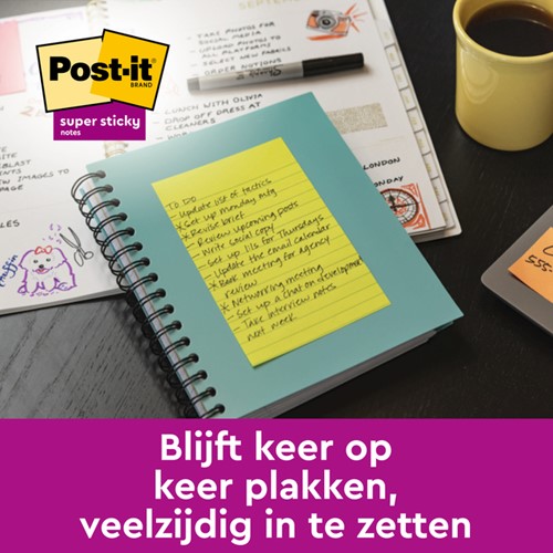 Memoblok Post-it 6445S S 152x101mm ass 3st 3 Stuk-3