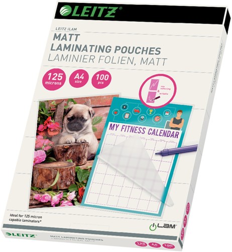 Lamineerhoes Leitz iLAM A4 2x125micron EVA Mat 100 Stuk