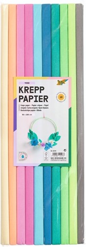 Crepepapier Folia 50x200cm 10 rollen trendkleuren 10 Rol