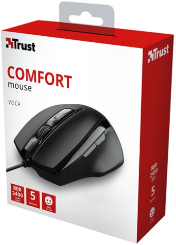 Muis Trust Voca Comfort zwart 1 Stuk-1
